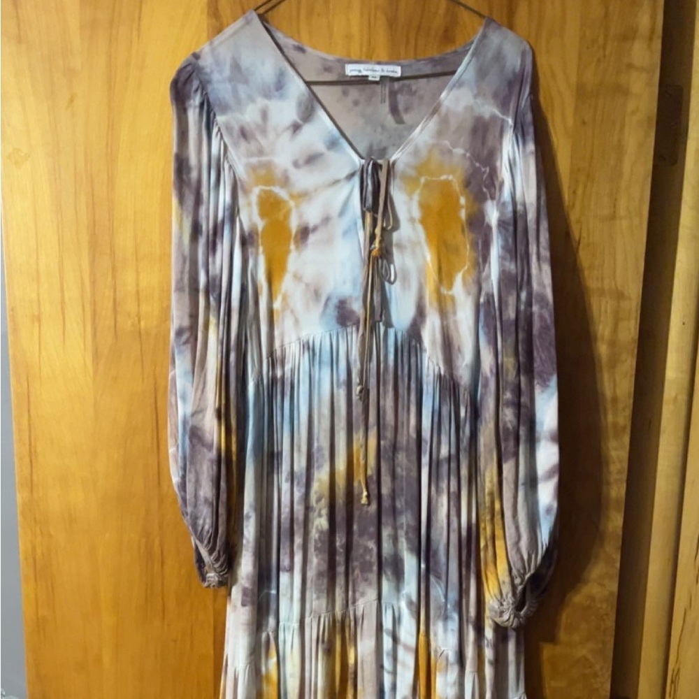 tie-dye young fabulous and broke long dress